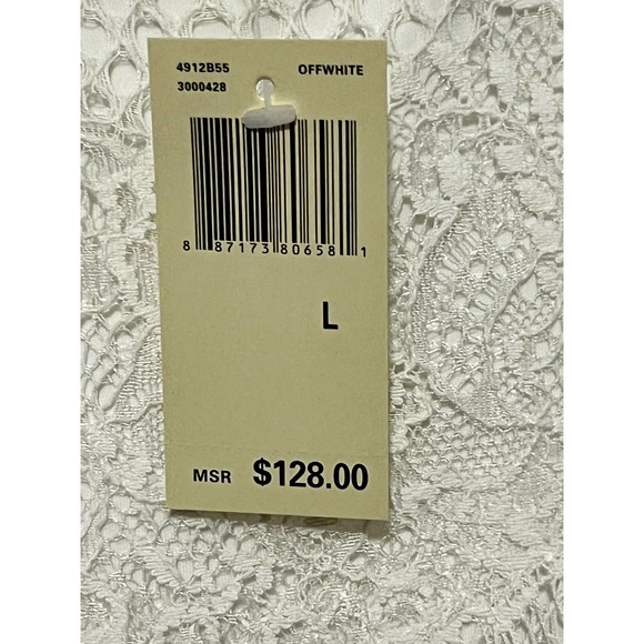 Max Studio White Lace Overlay Mid Length Dress Size Large NWT - Picture 9 of 9